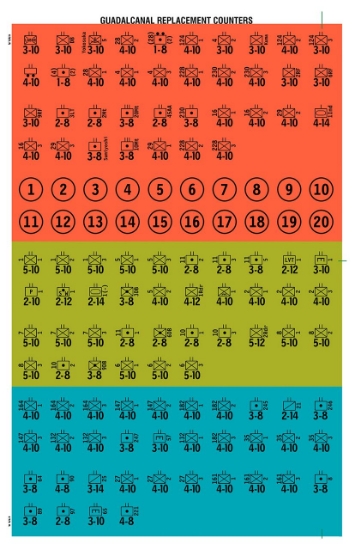 Picture of Guadalcanal Replacement Counters - Original Colors