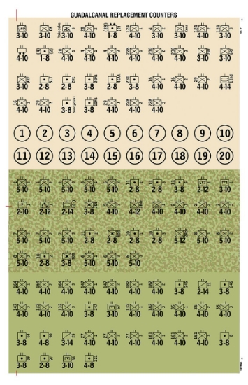 Picture of Guadalcanal Replacement Counters - New Colors