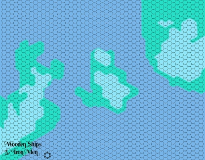 Picture of WSIM Wooden Ships Variant Map - 3/4in Hexes