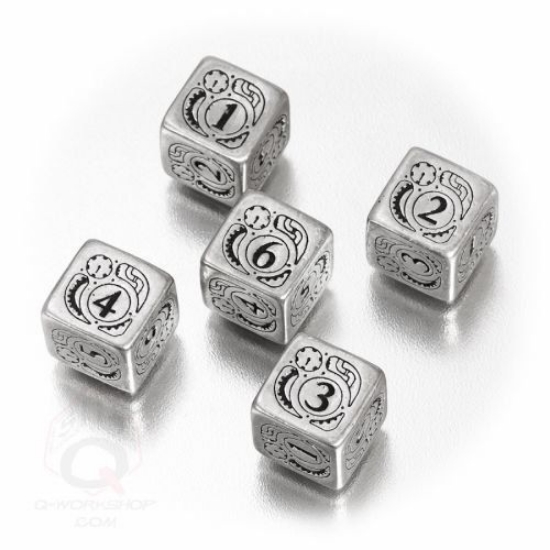 Picture of Steampunk Metal-black set of 5 D6