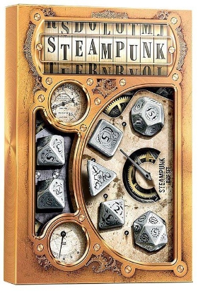 Picture of Metal-black Steampunk Dice, set of 7