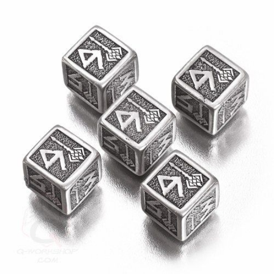 Picture of Metal-black Dwarven Dice set of 5 D6