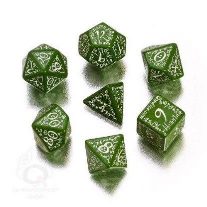 Picture of Elven green-white dice, Set of 7