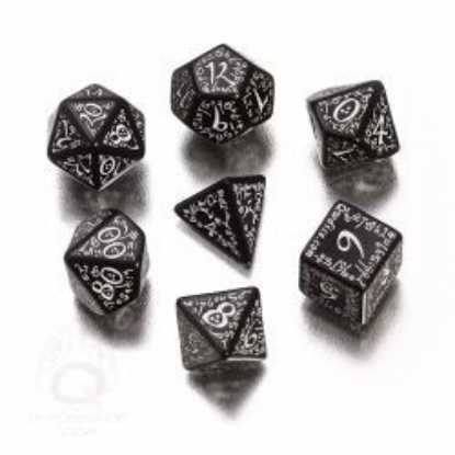 Picture of Elven black-white dice, Set of 7