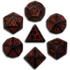 Picture of Elven black-red dice, Set of 7