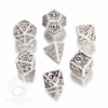Picture of Steampunk white-black dice, Set of 7