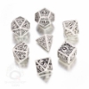 Picture of Steampunk white-black dice, Set of 7
