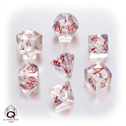 Picture of Classic Transparent-blue-red dice set, Set of 7