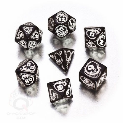 Picture of Dragons Black-white dice set, Set of 7