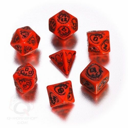 Picture of Dragons Red-black dice set, Set of 7