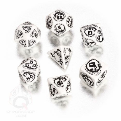 Picture of Dragons White-black dice set, Set of 7