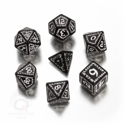 Picture of Runic Black-white Dice set, Set of 7