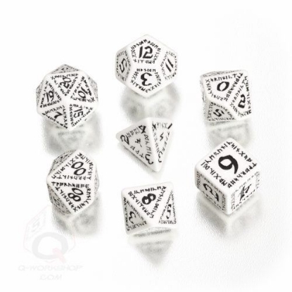 Picture of Runic White-black dice set, Set of 7