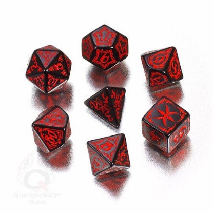 Picture of Tribal Black-red dice set, Set of 7