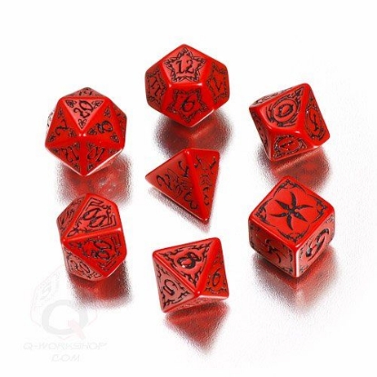 Picture of Tribal Red-black dice set, Set of 7