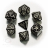 Picture of Tribal black glow-in-the-dark dice, Set of 7