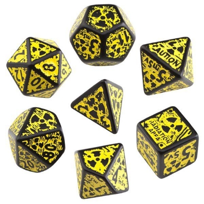 Picture of Nuke 3D Dice Set Black-yellow, Set of 7