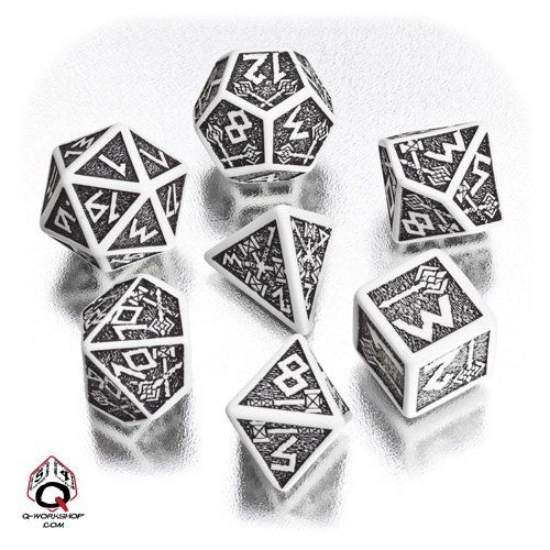 Picture of Dwarven White-black dice set, Set of 7