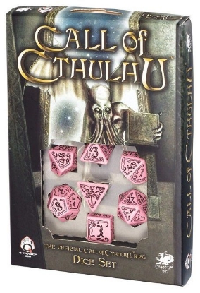 Picture of Call of Cthulhu Pink-black dice set, Set of 7