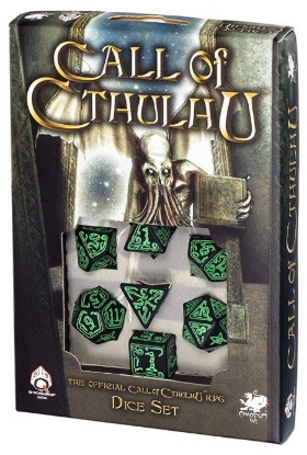 Picture of Call of Cthulhu Black-green dice set, Set of 7
