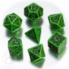 Picture of Celtic 3D Green-black  dice set, Set of 7