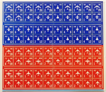Picture of Blitzkrieg Aircraft Counters - Dark Red and Blue, White text