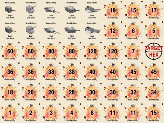 Picture of Panzer Leader Blitz Quarter Page of Naval Artillery Counters