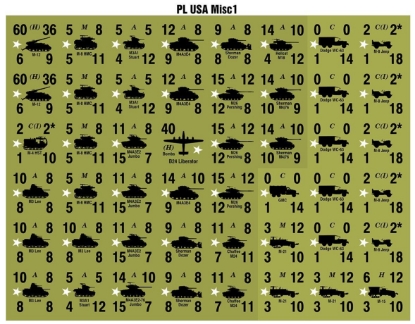 Picture of Panzer Leader Blitz Quarter Page of USA Misc Counters