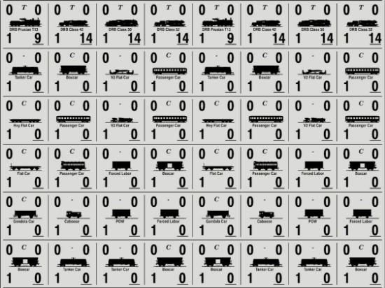 Picture of Panzer Leader Blitz Quarter Page of German Train Counters