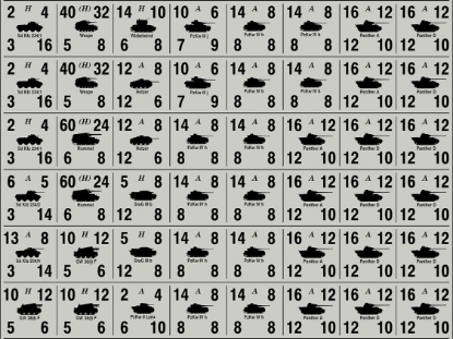 Picture of Panzer Leader Blitz Quarter Page of Elite German Panzer Counters