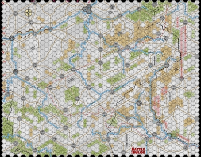 Picture of Battle of the Bulge 81 Winter 1/2 Inch Counter Map - UPDATED 7/2022