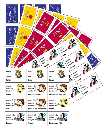 Picture of Knights of Camelot replacement game cards KoC