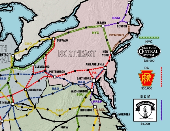 Camelot Games. Rail Baron Map