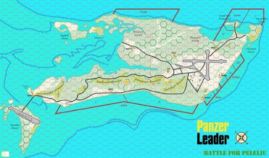 Picture of Panzer Leader Blitz Peleliu Map 1.35 inch hexes