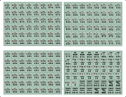 Picture of Guns of August 5/8in replacement and variant counters GoA