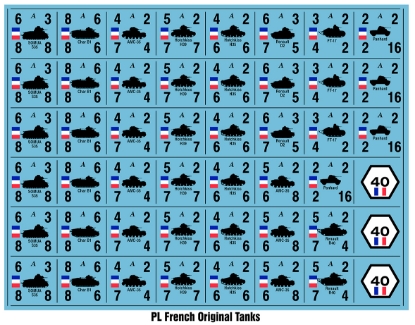 Picture of Panzer Leader Blitz Quarter Page of French Original Tanks 