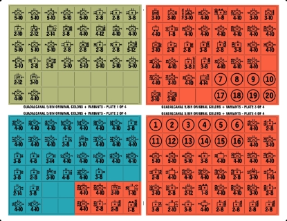 Picture of Guadalcanal Replacement and Variant counters in 5/8in - Original Colors