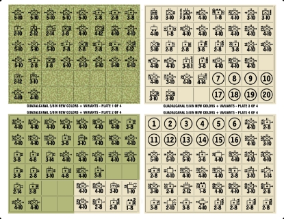 Picture of Guadalcanal Replacement and Variant counters in 5/8in - New Colors