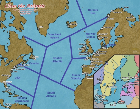 Picture of Close the Atlantic map - folded, not laminated - CtA