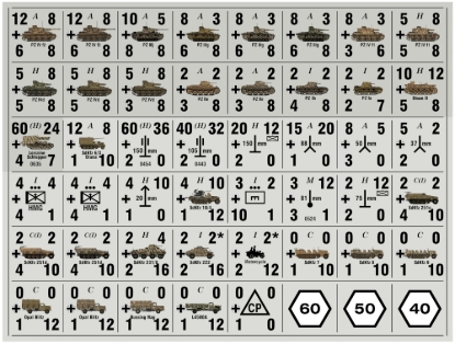 Picture of Panzer Leader Blitz Quarter Page of CAMO German North Africa Counters Iron Cross