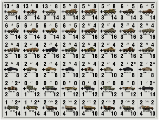 Picture of Panzer Leader Blitz Quarter Page of CAMO German Armored Cars
